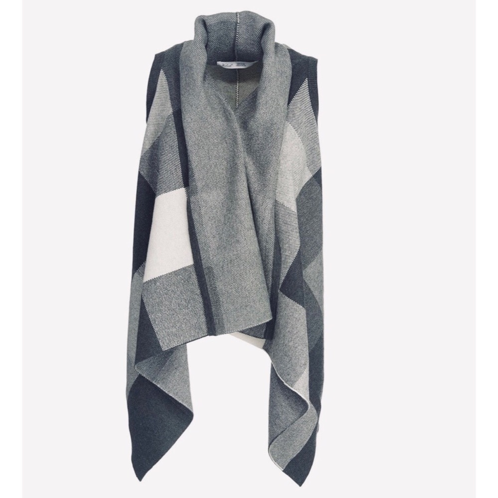 Woolrich Cool Grey Buffalo Check Sweater Vest